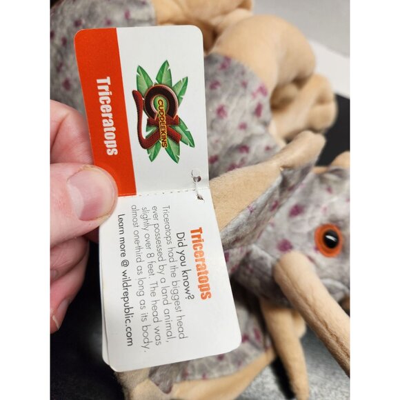 Wild Republic Triceratops Plush Dinosaur Toy 12" - Soft Stuffed Animal - Picture 10 of 11